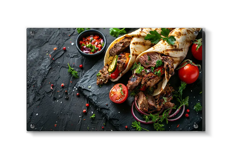 Wraps oksekød tomater løg med tekstur