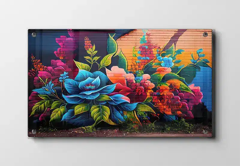Sort Blomster Plakat