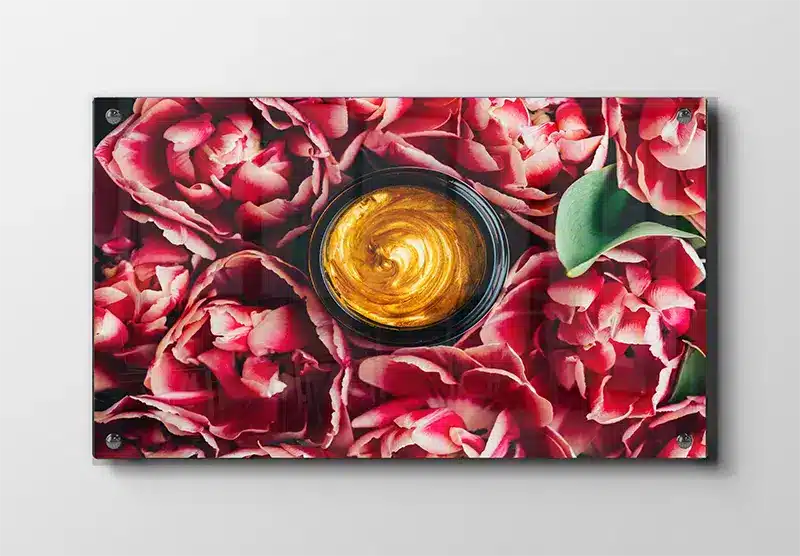 Blomster skål blade med nærbillede tekstur