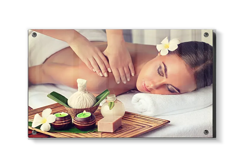 Massage kvinde håndklæde spa med bakke