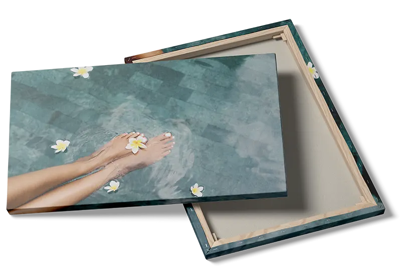 Fødder vand blomster med refleksioner fliser