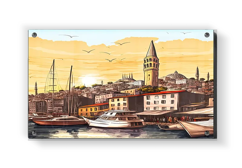 Sunset Harbor In Istanbul