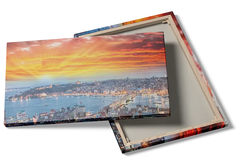 Sunset Over Cityscape And Water