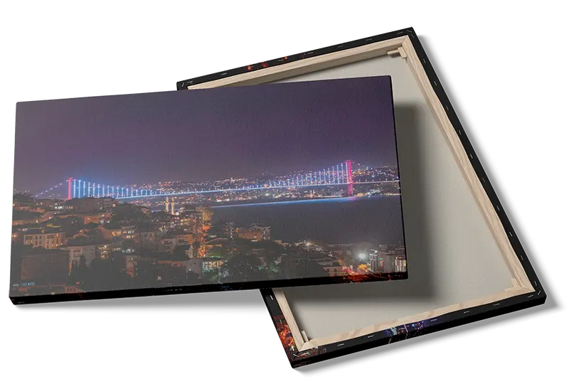 Illuminated Night Bridge View