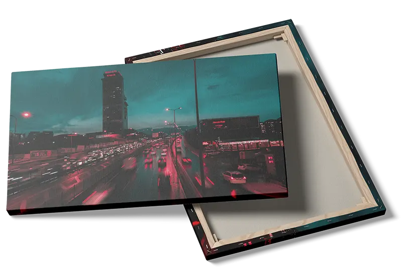 Neon City Traffic Night