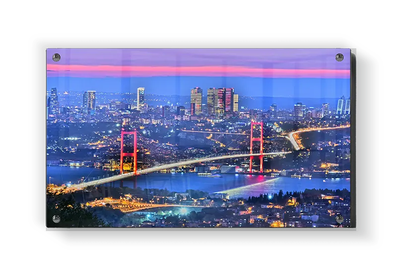 Istanbul Night Bridge Lights