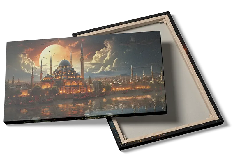 Istanbul Nighttime Cityscape Poster