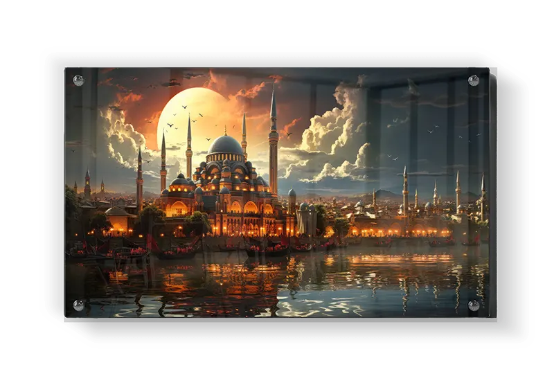 Istanbul Nighttime Cityscape Poster
