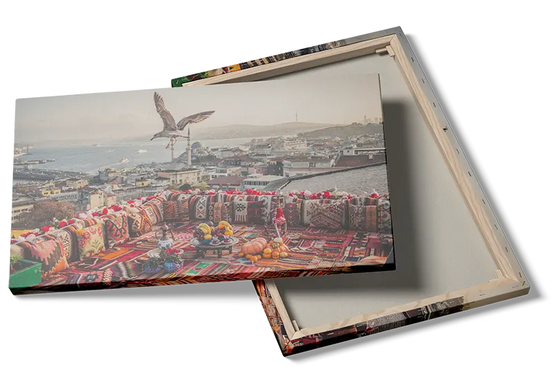 Farverig Tagterrasse Udsigt Istanbul