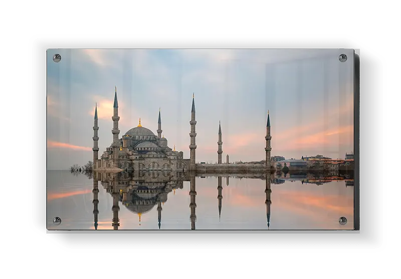 Blue Mosque Sunset Reflection