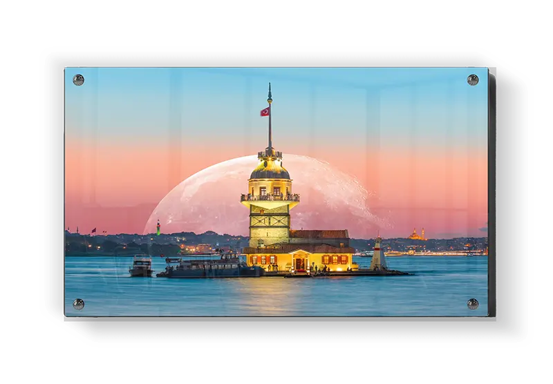 A Illuminated Tower At Sunset