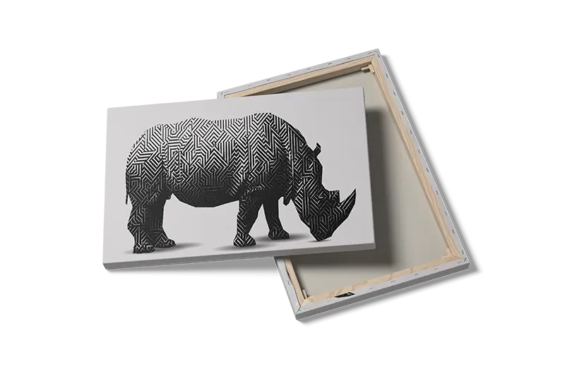 Rhino Maze Silhouette Plakat