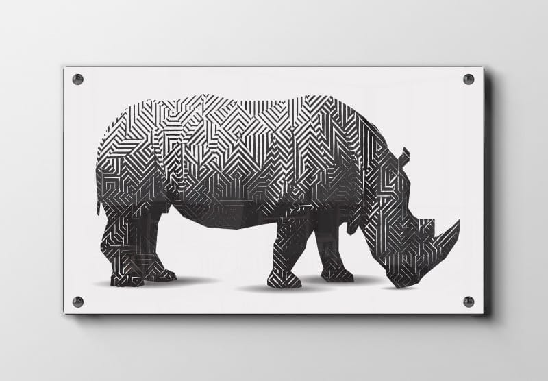 Rhino Maze Silhouette Plakat