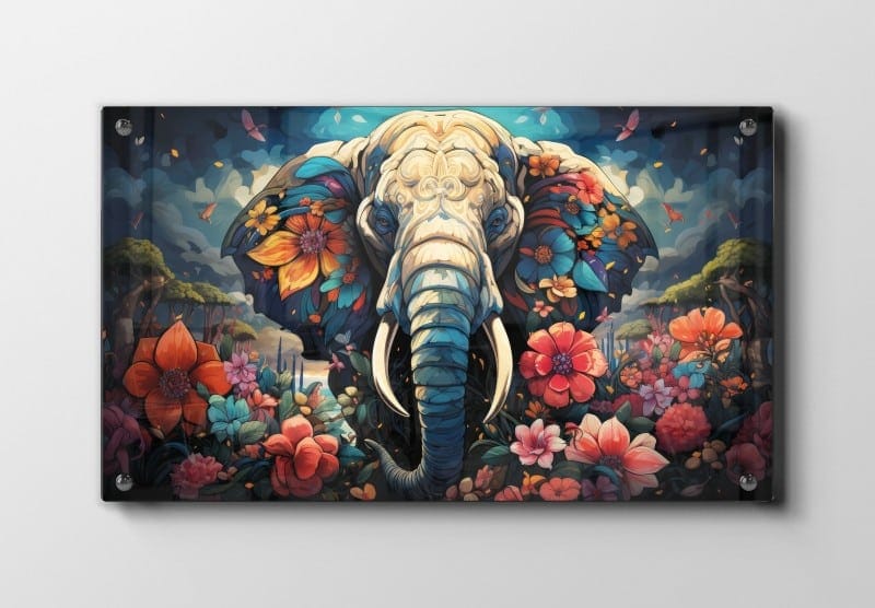 Floral Elephant Bloom Plakat