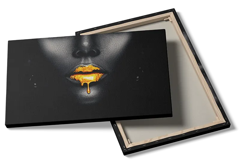 Golden Drip Lips Plakat