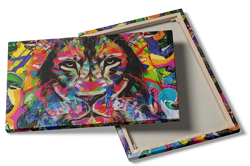 Chromatic Lion Face Plakat