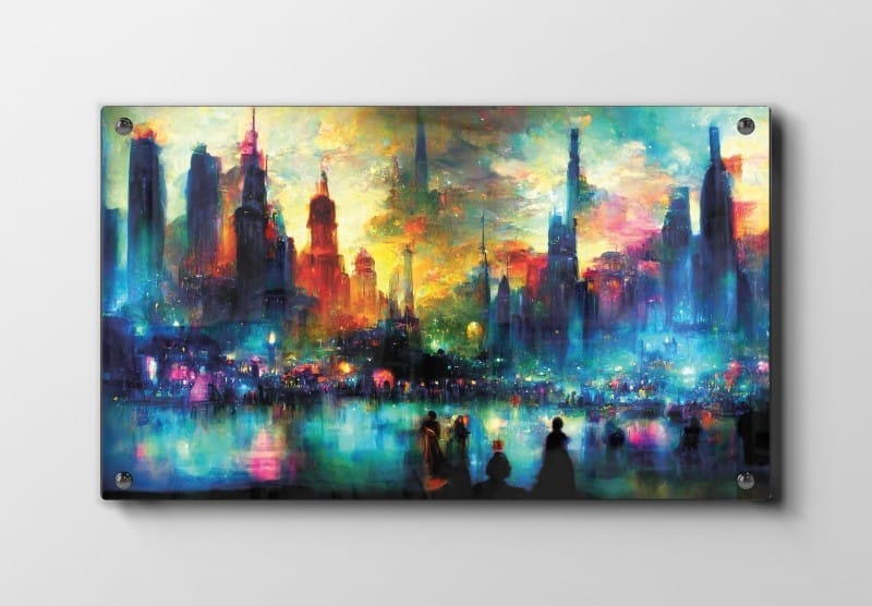 Neon Skyline Veins Plakat