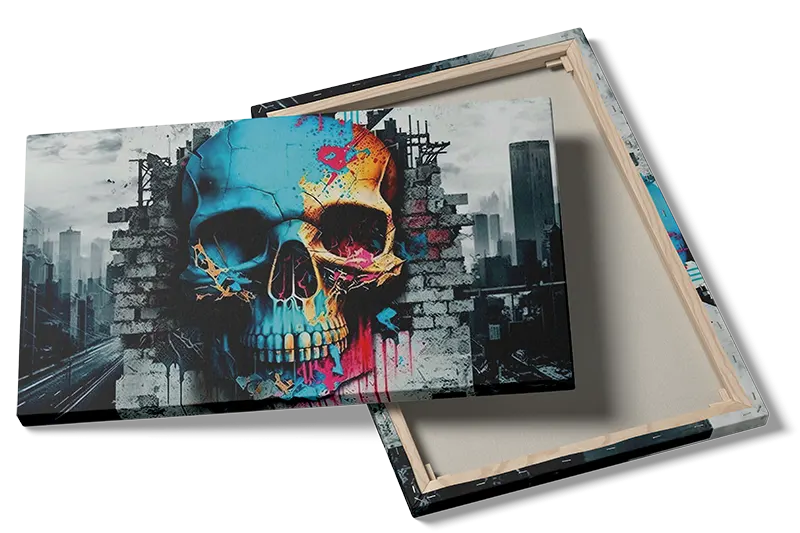 Neon Skull Graffiti Plakat
