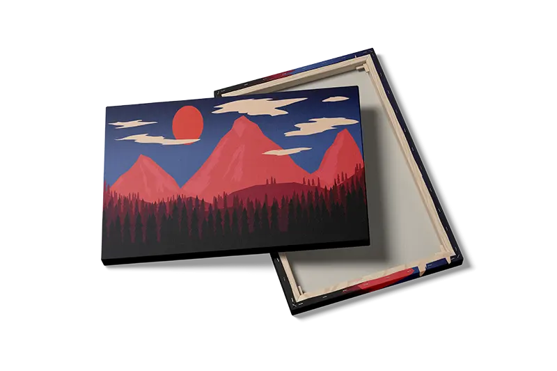 Crimson Mountain Sunset Plakat