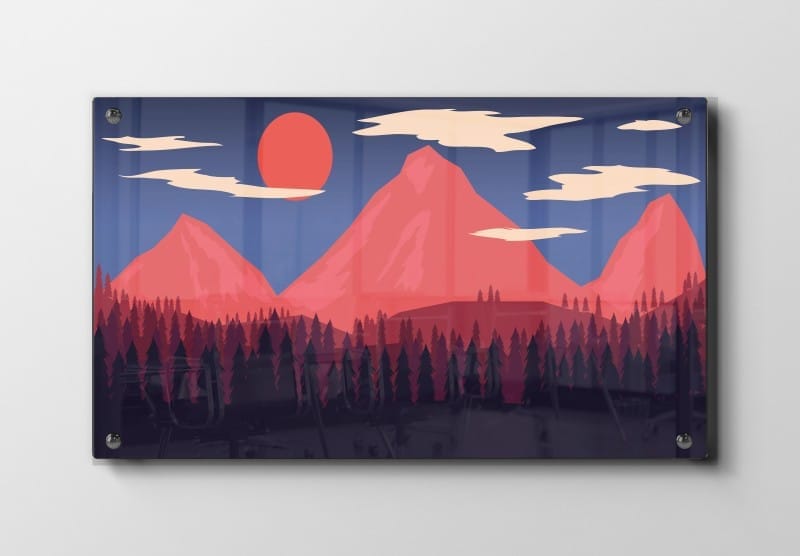 Crimson Mountain Sunset Plakat