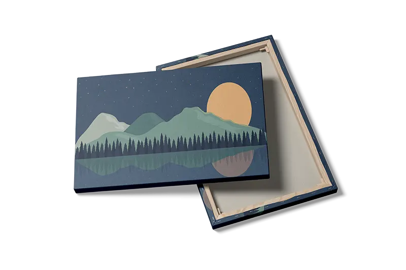 Moonlit Mountain Reflection Plakat