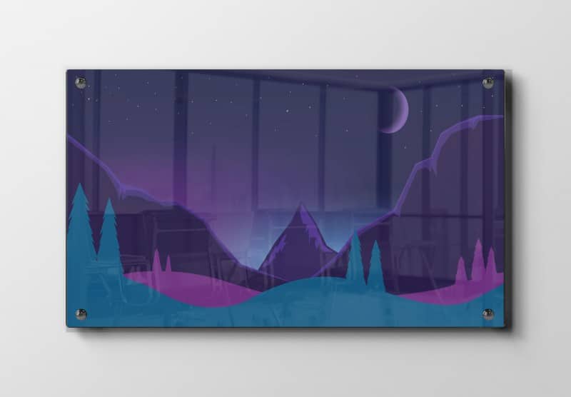 Twilight Mountain Silhouette Plakat