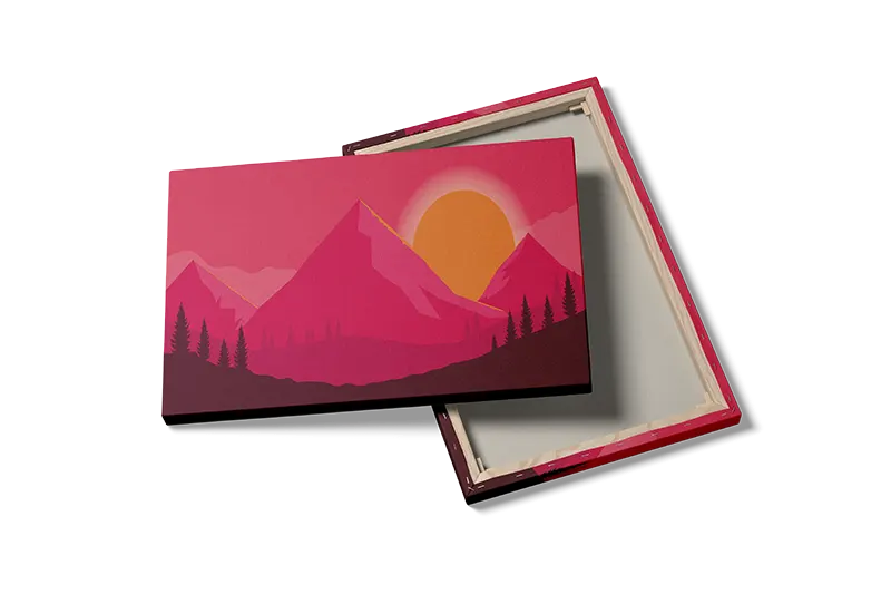 Crimson Sunset Mountains Plakat