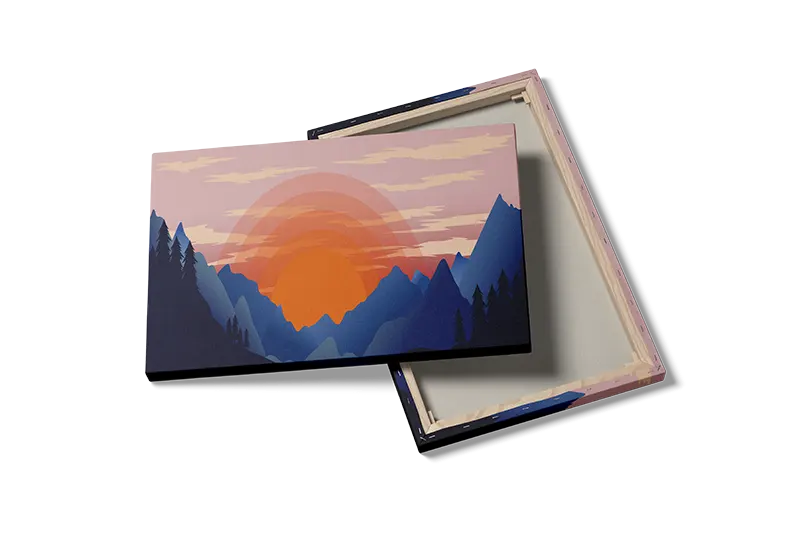 Sunset Mountain Silhouettes Plakat