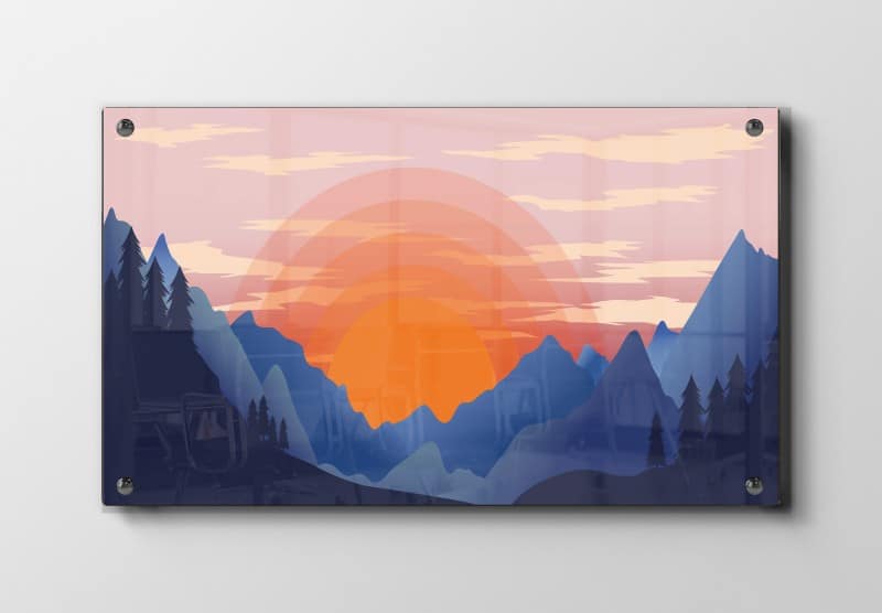 Sunset Mountain Silhouettes Plakat