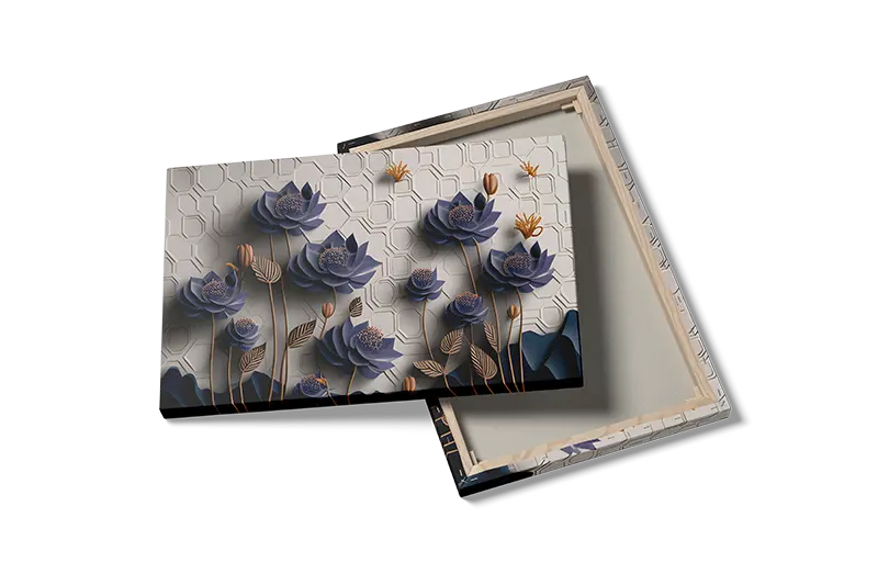 Layered Indigo Blooms Plakat