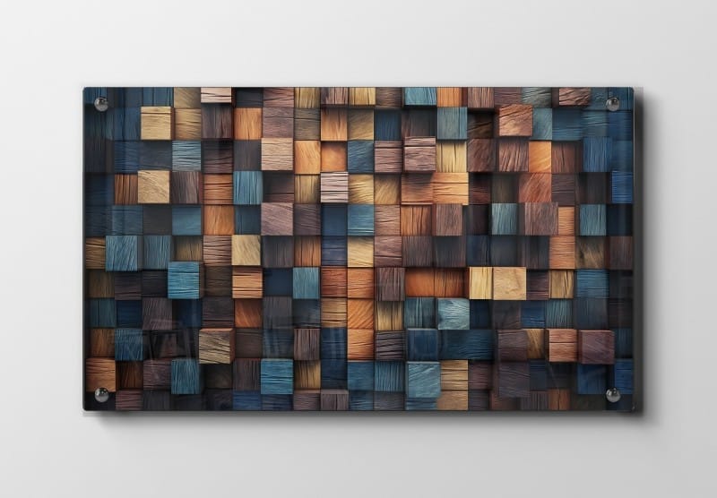 Textured Wood Mosaic Plakat