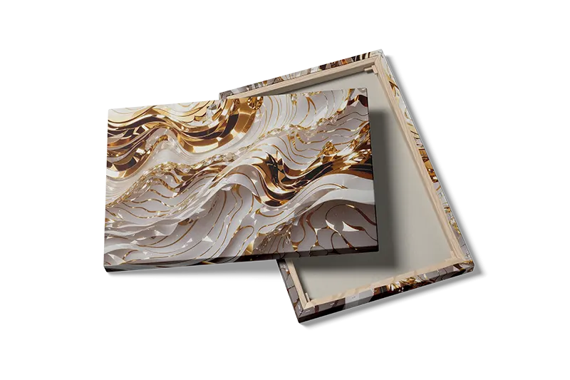 Golden Wave Contours Plakat