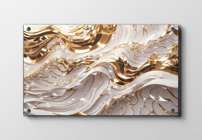 Golden Wave Contours Plakat
