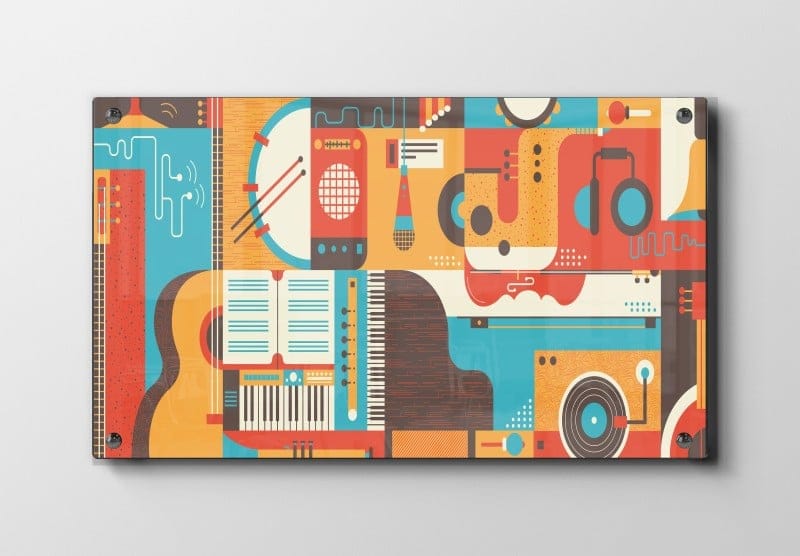 Retro Music Geometry Plakat
