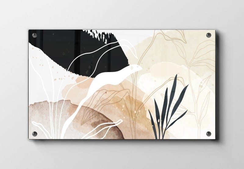 Neutral Leaf Contours Plakat