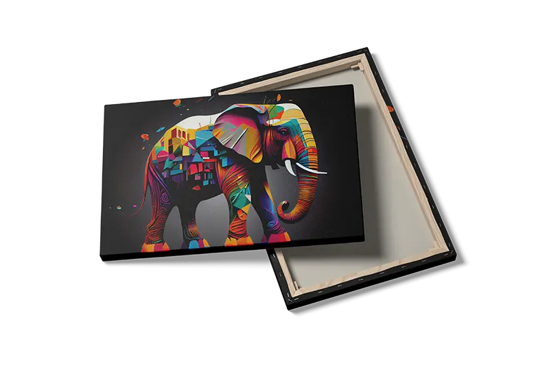 Vivid Elephant Mosaic Plakat