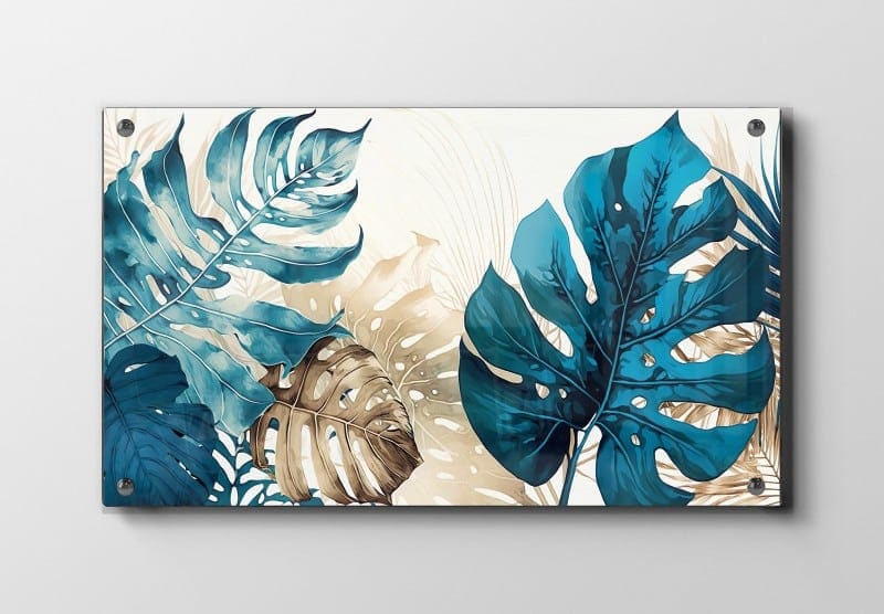 Teal Monstera Layers Plakat