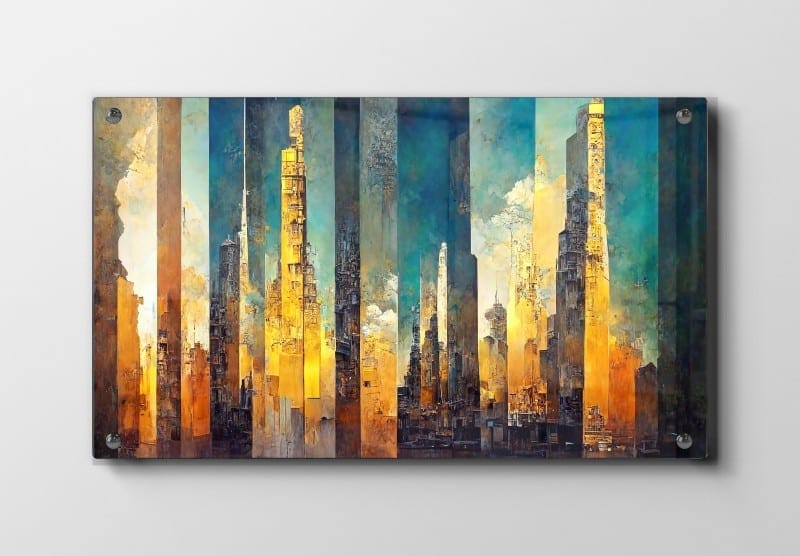 Golden Skyline Layers Plakat
