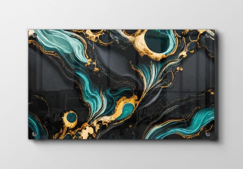 Aqua Gold Veins Plakat