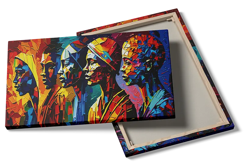 Vivid Mosaic Faces Plakat