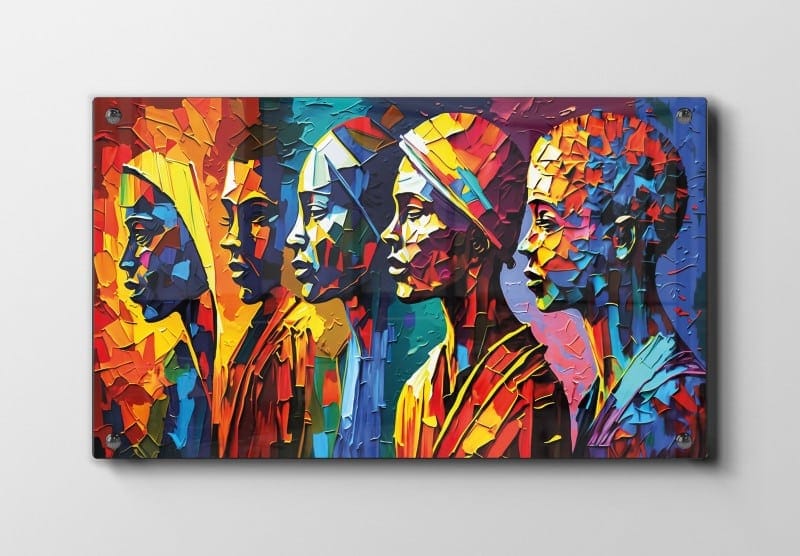 Vivid Mosaic Faces Plakat