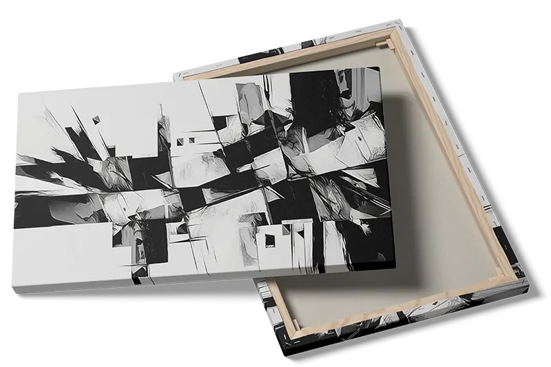 Fractured Monochrome Grid Plakat