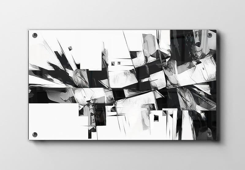 Fractured Monochrome Grid Plakat