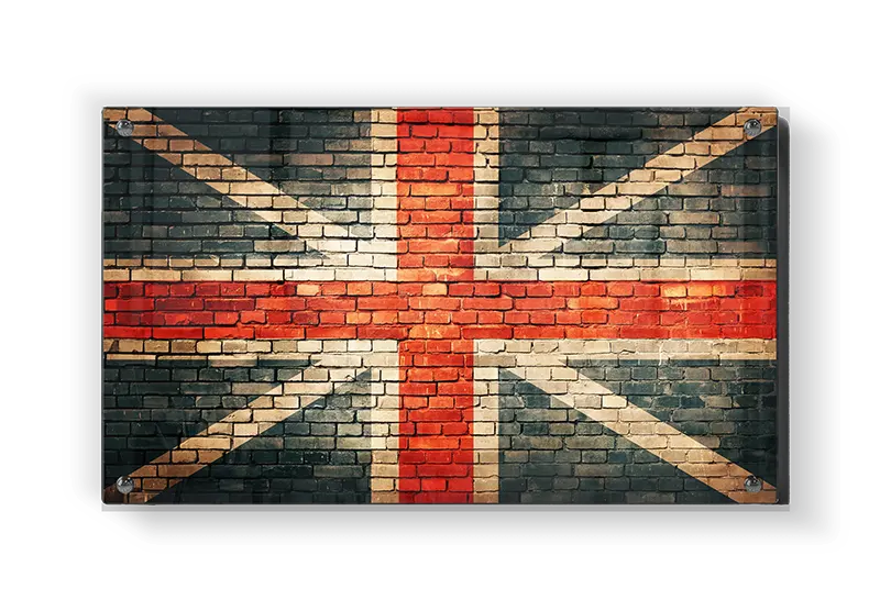 Union Jack Flag Brick Wall