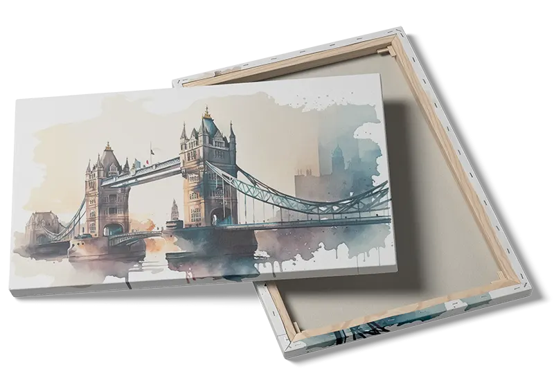 London Tower Bridge Watercolor Art