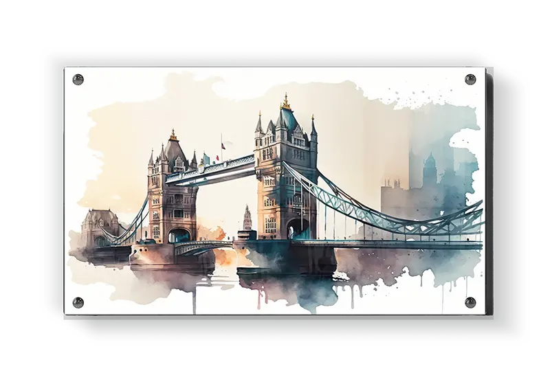 London Tower Bridge Watercolor Art