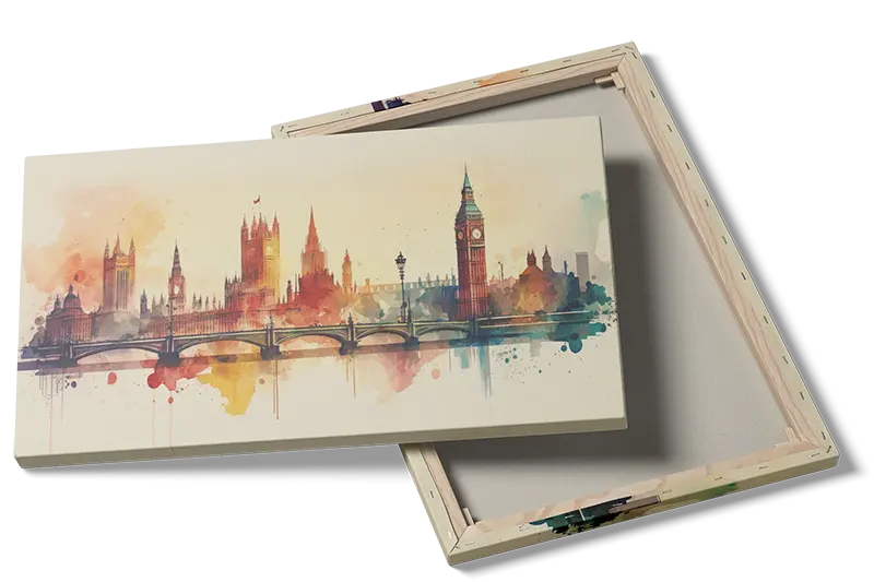 London Skyline Watercolor Art