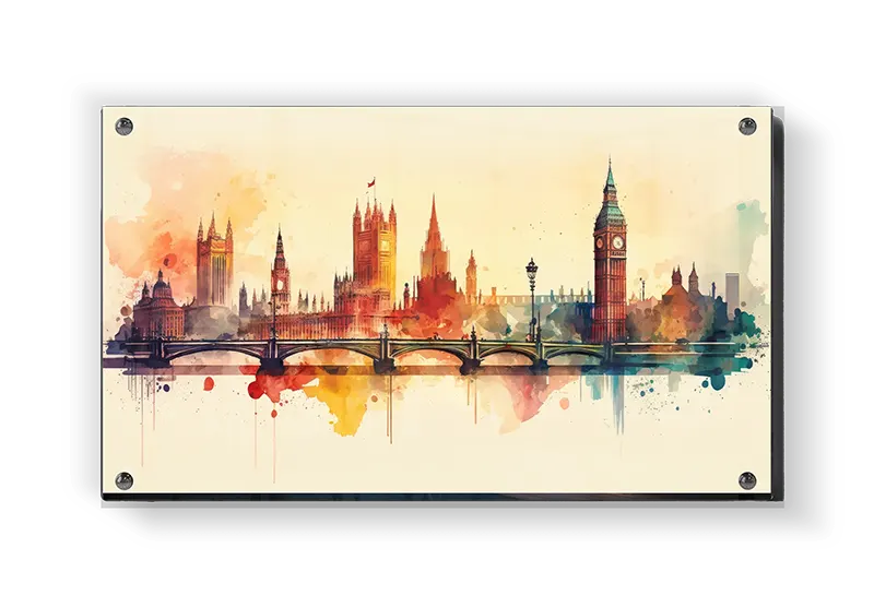 London Skyline Watercolor Art