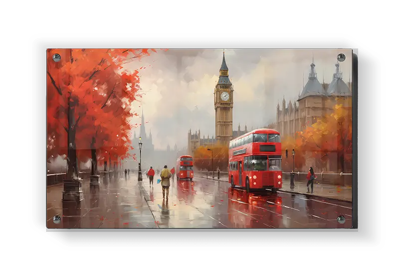 Autumn Rain London Street
