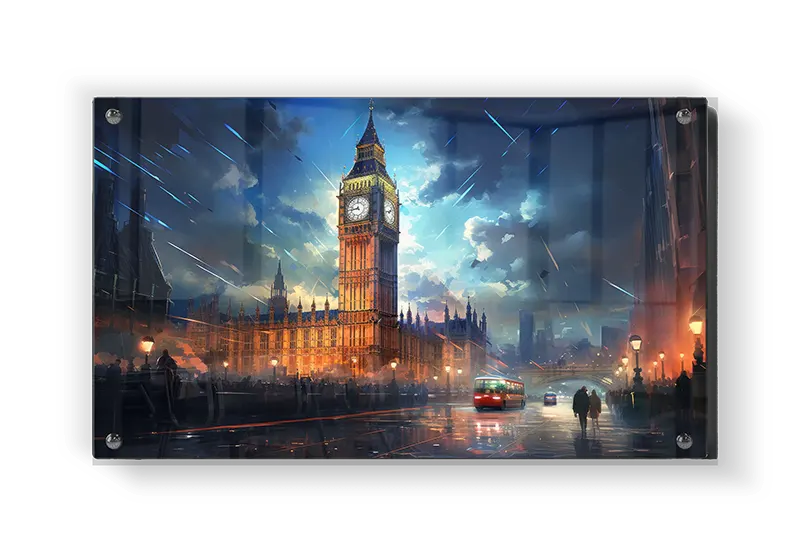 Illuminated Big Ben At Dusk